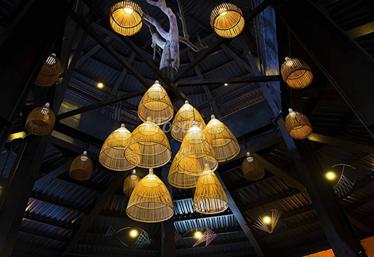 ĐÈN MÂY TRE LÁ Đèn mây tre lá